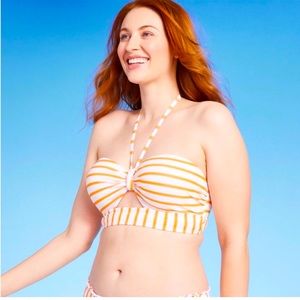 NWT Lightly Lined Striped Bikini Top by Shade & Shore